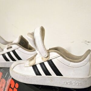 Adidas Toddler White and Black Sneakers